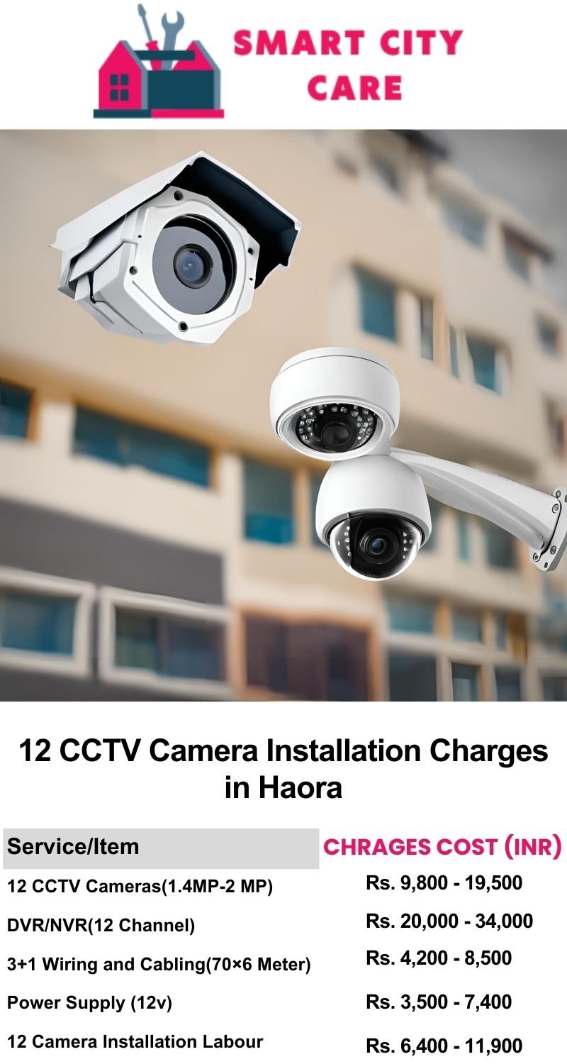 12 CCTV camera installation cost list in Haora