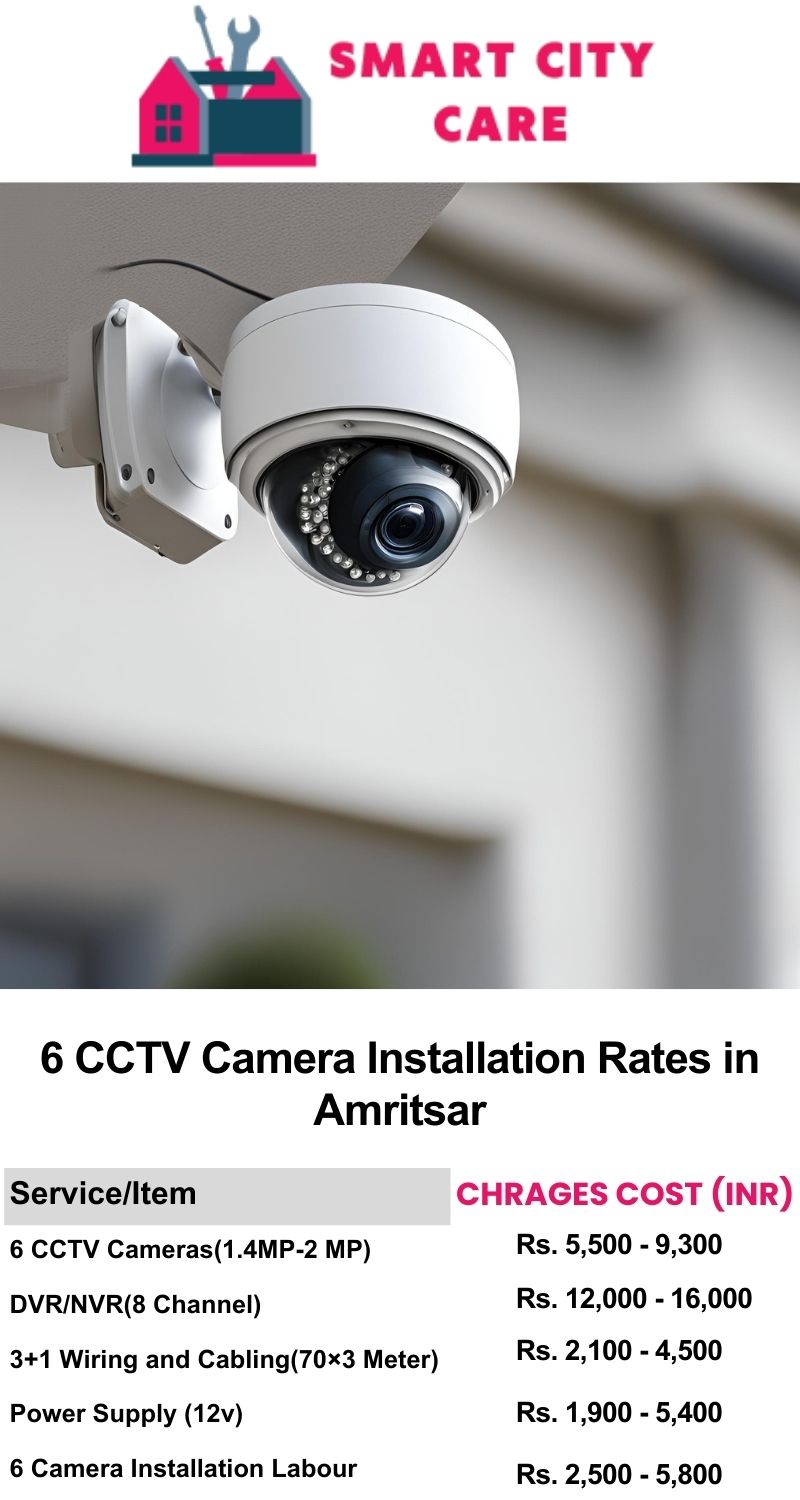 6 CCTV camera installation cost in Amritsar