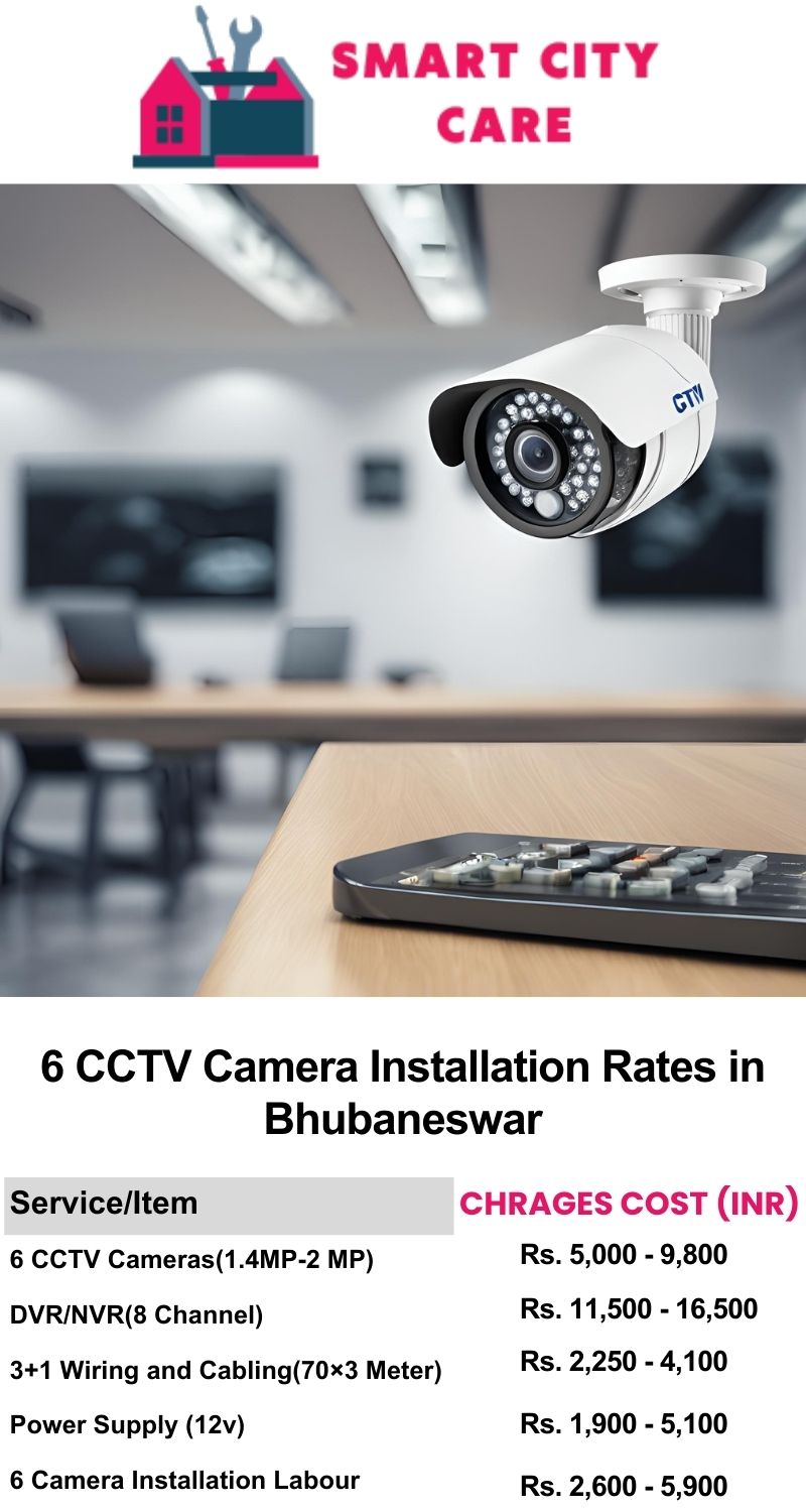 6 CCTV camera installation cost in Bhubaneswar