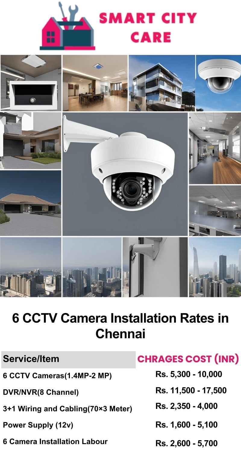 6 CCTV camera installation cost list in Chennai