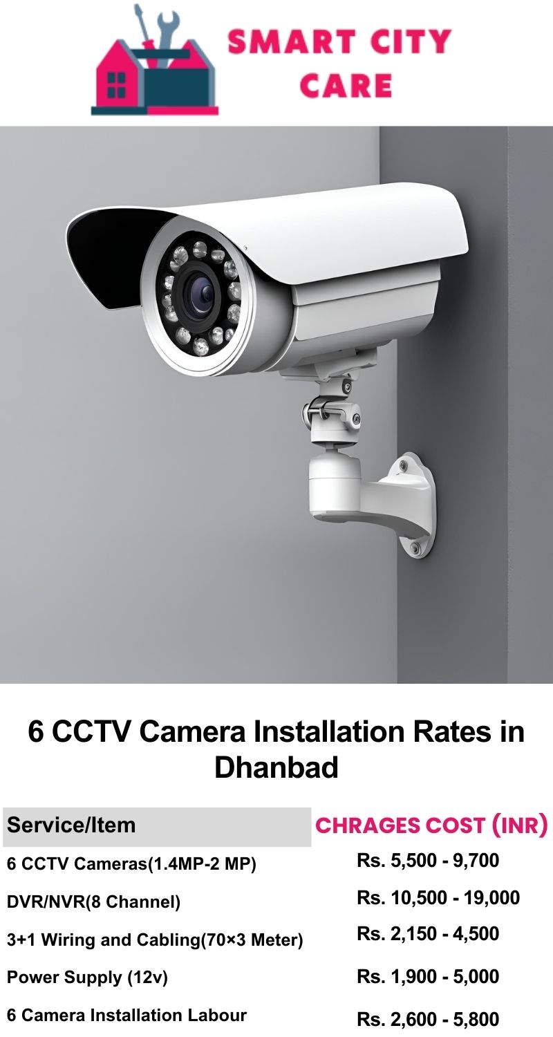 6 CCTV camera installation cost in Dhanbad