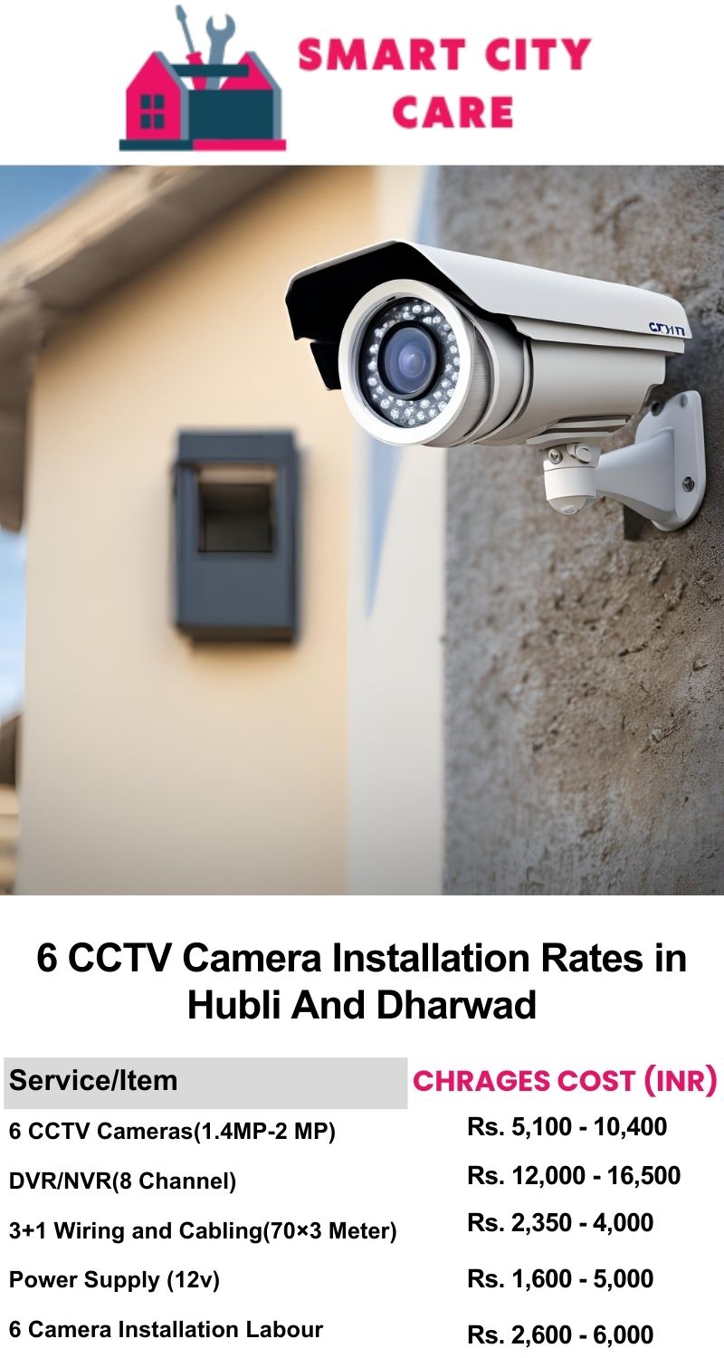 6 CCTV camera installation cost list in Hubli-and-dharwad