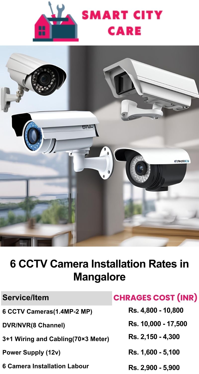 6 CCTV camera installation cost in Mangalore