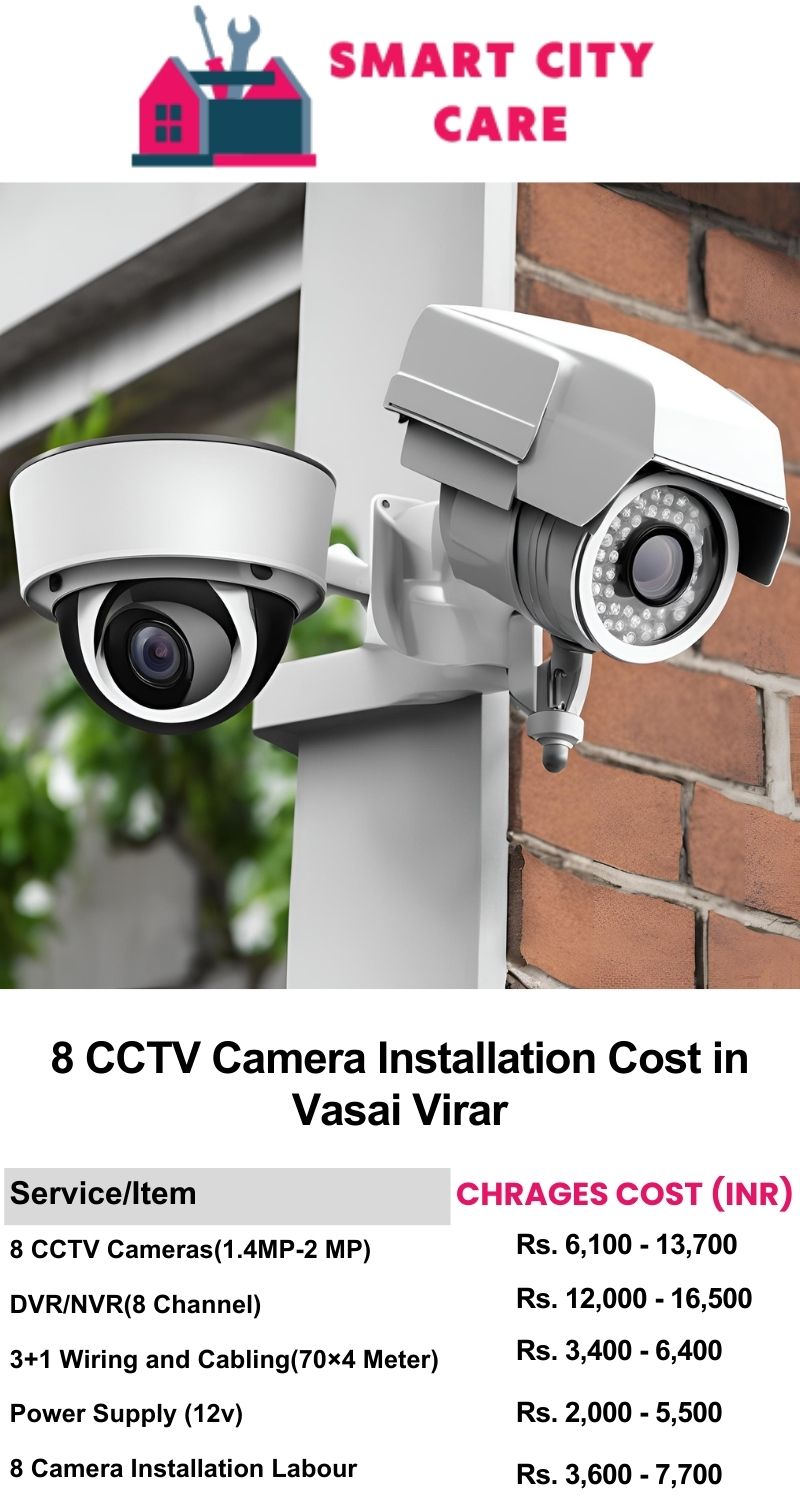 8 CCTV camera installation cost in Vasai virar