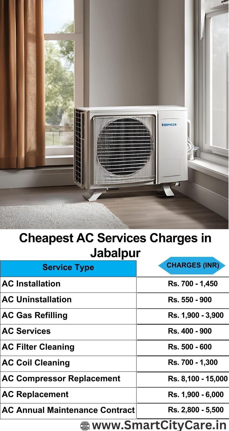 AC service charges list in Jabalpur