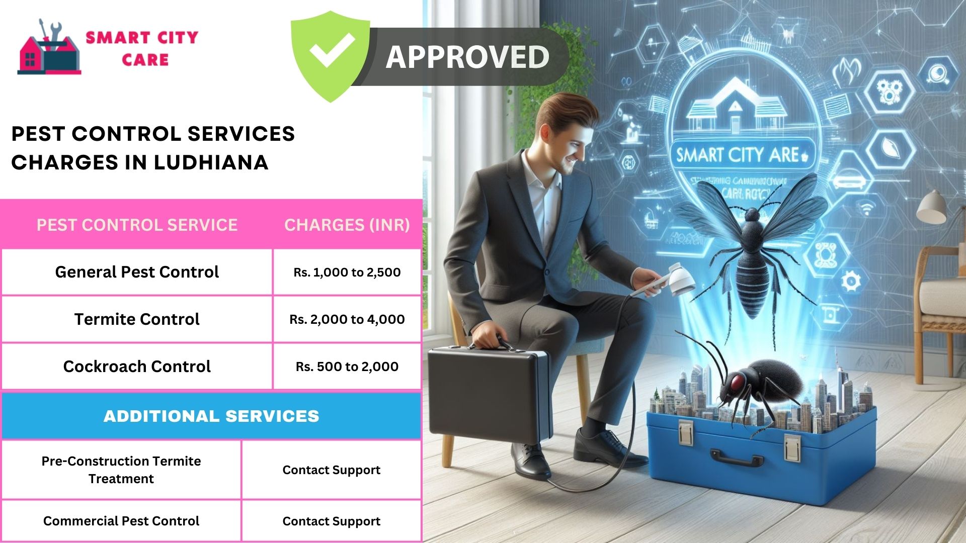 Smart City Care pest control process for Ludhiana